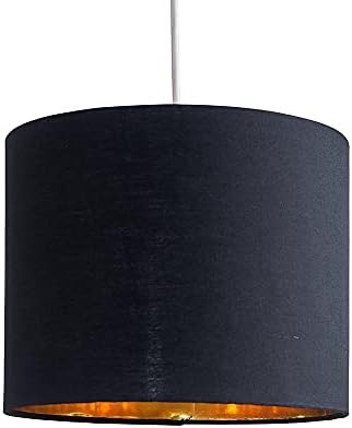 MiniSun Extra Large Modern Black Cylinder Ceiling Pendant/Table Lamp Drum Light Shade