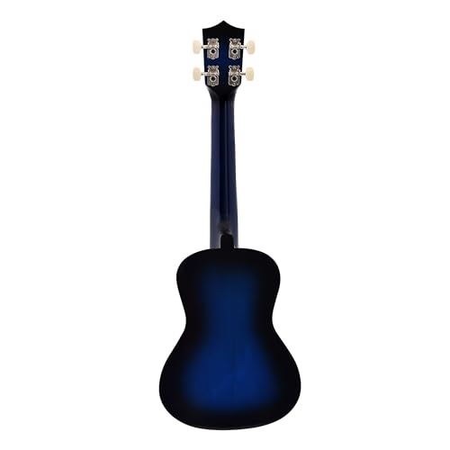 Image of BLUEBERRY UK-40 Concert Ukulele, Aquila String Body Sapele and Mahogany, Gloss Finish With Bag and 2 Picks - 24 Inch (Blueburst)
