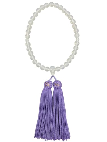 京都 土屋念珠店 女性用 片手 数珠 和泉硝子(オパール色) 人絹房 国産 手作り 紙箱入 -すべての宗派でご使用頂けます-