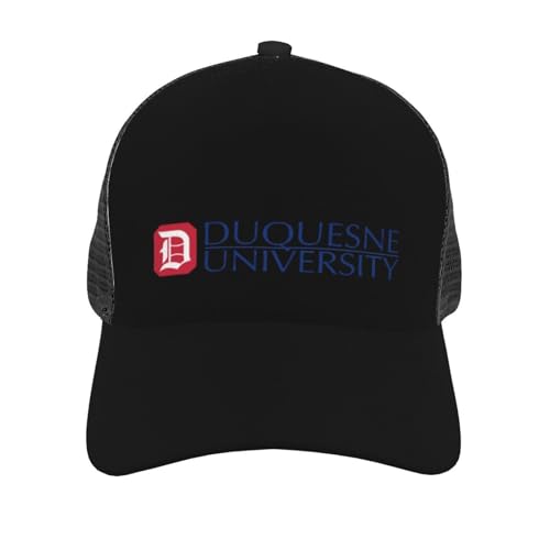 Duquesne University Curved Brim Mesh Baseball Cap Casual Sun Hat for Unisex Black