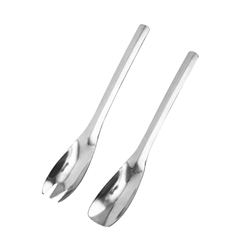 MUCKLILY 1 Ensemble Couverts Acier Inoxydable pour Salade et Fruits Fourchette Cuillère Accessoire de Cuisine Élégant pour Restaurants et Événements