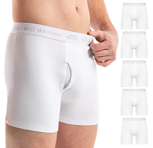 Mio Marino – Premium Cotton, Mens underwear boxer briefs, 5-Pack – Moisture Wicking for Comfort – Skin Fit – Bold Colors