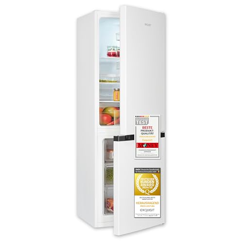 Exquisit Kühl-Gefrierkombination, 144 cm Höhe, Kühlschrank mit Gefrierfach, 4-Sterne-Gefrieren, 157 Liter, Schnellkühlen, KGC5231-60-E-050C weiss Exquisit Kühl-Gefrierkombination, 144 cm Höhe, Kühlschrank mit Gefrierfach, 4-Sterne-Gefrieren, 157 Liter, Schnellkühlen, KGC5231-60-E-050C weiss