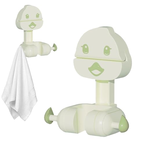 Soporte para alcachofa de ducha, soporte de ducha ajustable, soporte para alcachofa de ducha móvil con ventosa, soporte para manguera de ducha con bonito diseño de pato para pared de baño y suelo