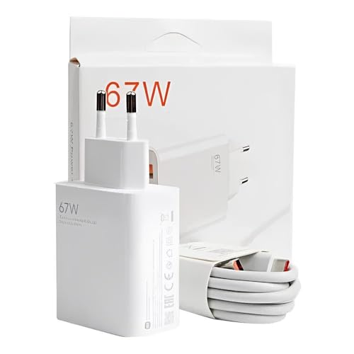 Carregador Turbo 67w Compatível com Xiaomi Mi POCO F5 Pro X3 X4 X5 e Outras Marcas + Cabo Tipo C