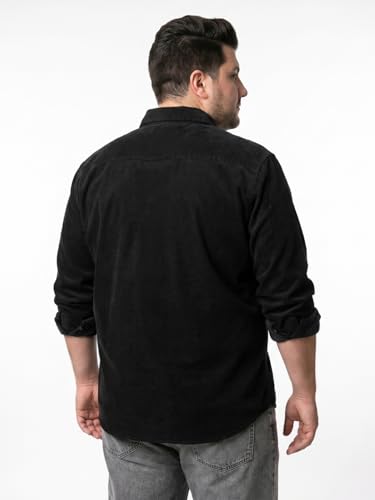 Image of Urbano Plus Men's Corduroy Full Sleeve Regular Fit Solid Overshirt with Utility Pockets