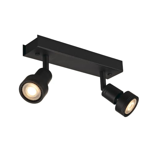 Plafonnier noir mat SLV PURI 2 luminaire haut de gamme double spot GU10
