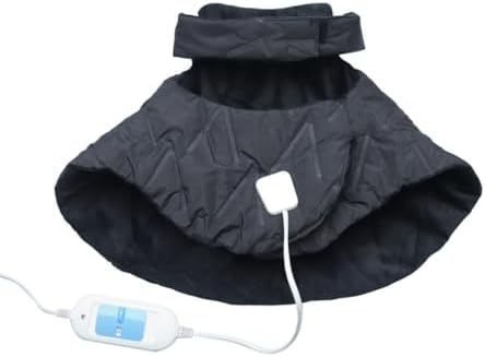 SandPuppy Neckwrap - Electric FIR Heating Pad for Neck Pain ,Cervical Pain and Shoulder Pain Relief |Adjustable Neck Strap to Enahacne comfort and heat | Weighted and Universal Fit for shoulders size up to 20 Inches | Suitable For Men & Women | Inbuilt Thermostat | Black | Gift for Women Men Mom Dad.