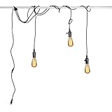 Produktleistung: Multi-Funktions 3 Lampenhalter Retro Pendellampen, die lange Drähte für Ihre eigenen DIY Beleuchtung sprojekte und kreative Kronleuchter bieten. Machen Sie die Beleuchtung in jedem Raum einfach und stilvoll. Durch das Aufwickeln langer Drähte können Sie die Höhe des Kronleuchters leicht einstellen.