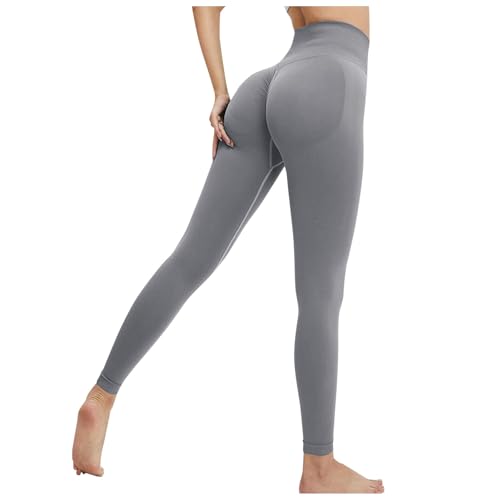 Generisch Leggings para mujer, pantalones de deporte push up, cintura elástica, pantalones de entrenamiento, sin costuras, absorbentes del sudor, opacos, pantalones de yoga, cintura alta, pantalones