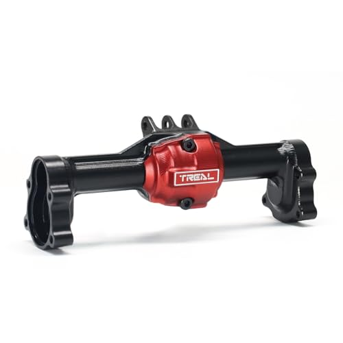 TREAL Aluminum 7075 Rear Axle Housing w Rear Hubs One Piece CNC Machined Upgrades for 1/18 Redcat Ascent 18 Crawler(Black)