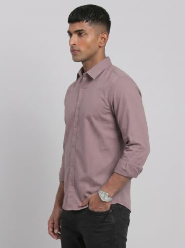 Image of DOXIC Men's Cotton Shirt with Spread Collar Neck Full Sleeves Classic Style Solid Pattern Regular Fit and Standard Length | Formal & Casual Wear Shirts