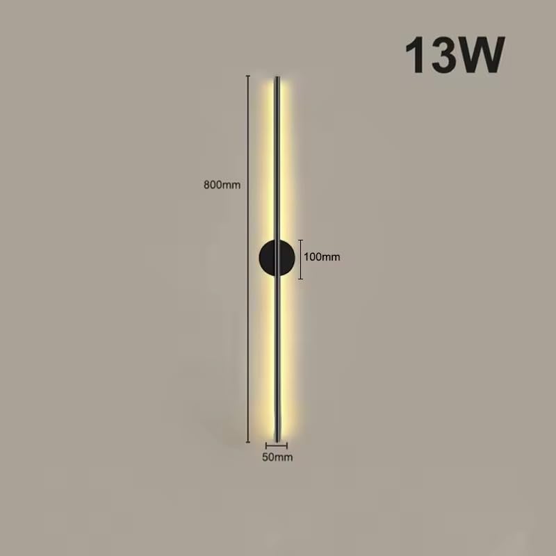 Image of Modern 800mm LED Long Wall Light | Lighting Lamp for Bedroom, Living Room, Designer Home Decorative Modern Wall lamp - Warm White, Natural White, Cold White (Black) (Pack of 1)
