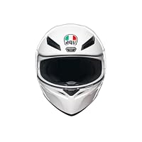 AGV - K1 S E2206 Motorrad Helm, Herren ECE Vollvisier Motorradhelm, Racing Style mit Aerodynamischem Spoiler, Kratzfestem Visier, 190° Sichtfeld, mit Intercom Ready, Old Model - White, Medium – Ansicht 3