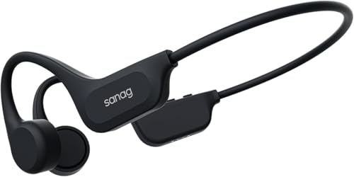 Sanag B60S Bone Conduction Sports Headphones,IPX8 Waterproof Swimming Bluetooth 5.3 Earphones,64GB MP3 Player,Open Ear Wireless Headset with Mic & App,for Running,Cycling,Workout (Black)