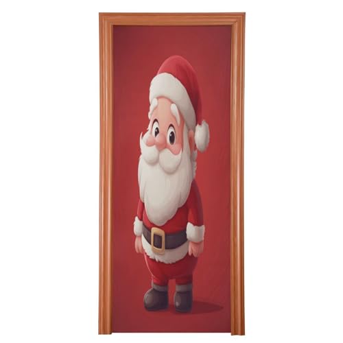 FLildon Little Santa Claus Christmas Door Cover Decoration, Party Accessory Porch Decor for Festive Ornament Room Door Covers 36 x 98 Inch