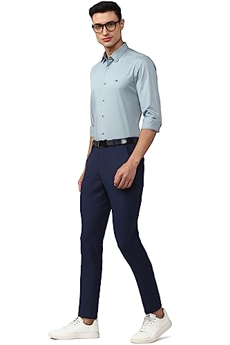 Image of Peter England Men's Slim Fit Full Sleeve Casual Shirt in Twill Weave Cotton