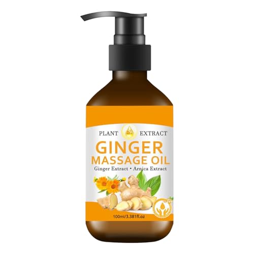 Aceite De Jengibre - Aceite De Ventosas | Extracto Líquido Para La Relajación | Pie, Estómago, Abdomen, Cuello, De Los Hombros | Natural Del Dolor, Relajante Muscular, Aromaterapia, Supl