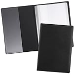 A4 Presentation Display Book, PU Leather Document Folder With 30 Pockets, 60 Sides Portfolio Folder Conference Folder for Business Organizer Interview and Meeting (Black)