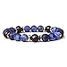 Handmade Aromatherapy Diffuser Natural Stone Bead Bracelet Lavender Essential Oil Anti Anxiety Stress Relief Stretchy Bracelet for Women Men Teen Gift Healing Yoga Meditation Jewelry-C blue
