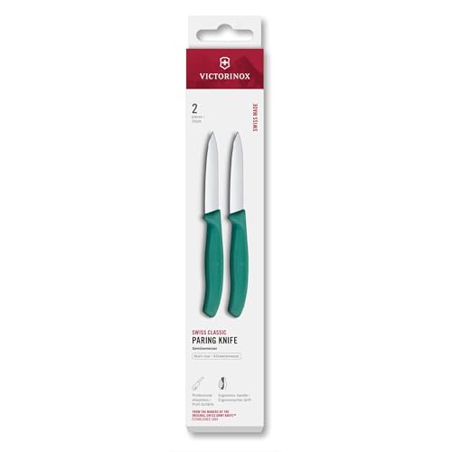Victorinox Swiss Classic, Schäl- und Gemüsemesser Set, 2teilig, Extra Scharfe Klinge, Gerader Schliff für Präzise Schnitte, 8 cm, Rostfreier...