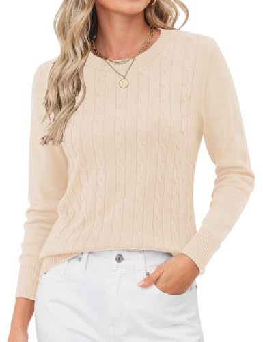 Image of Rapbin Women's Contrast Trim Knit Sweater Long Sleeve Crew Neck Pullover | Color Block Soft Lightweight Regual fit,Business Casual Work,Fashion Versatile Fall Spring Outfits,Winter Layer Clothing