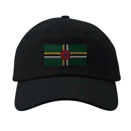 Casquette Dominique noire brodée chapeau de soleil ajustable coton