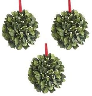 Factory Direct Craft Holiday Mistletoe Kissing Balls | Set of 3 Christmas Mistletoe Balls