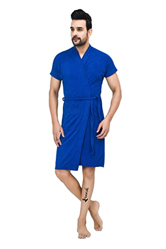 Image of Terry Men Bathrobe Fit Upto 42 inches Royal Blue