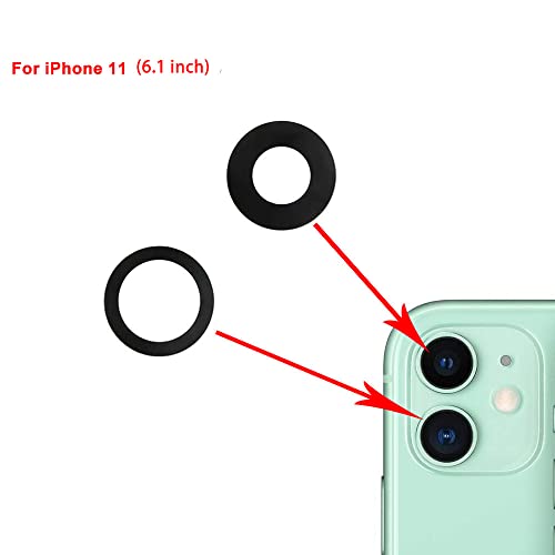 Meefix Rear Back Camera Cover Glass Lens Replacement, Pre-Installed Adhesive Glue For Iphone 11 (6.1 Inch) #TOP1
