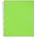 Five Star Spiral Notebook, 1 Subject, College Ruled Paper, 100 Sheets, 11" x 8-1/2", Lime (72140)