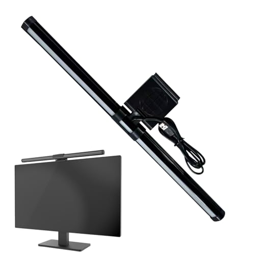 Siuwddee Barra De Luz Para Monitor,Lámpara Ajustable Con 3 Colores Y Antirreflejo | Luz De Pantalla Para Monitor De Ordenador | Para Dormitorio Universitario Mesa Oficina Casa Banco De Trabajo