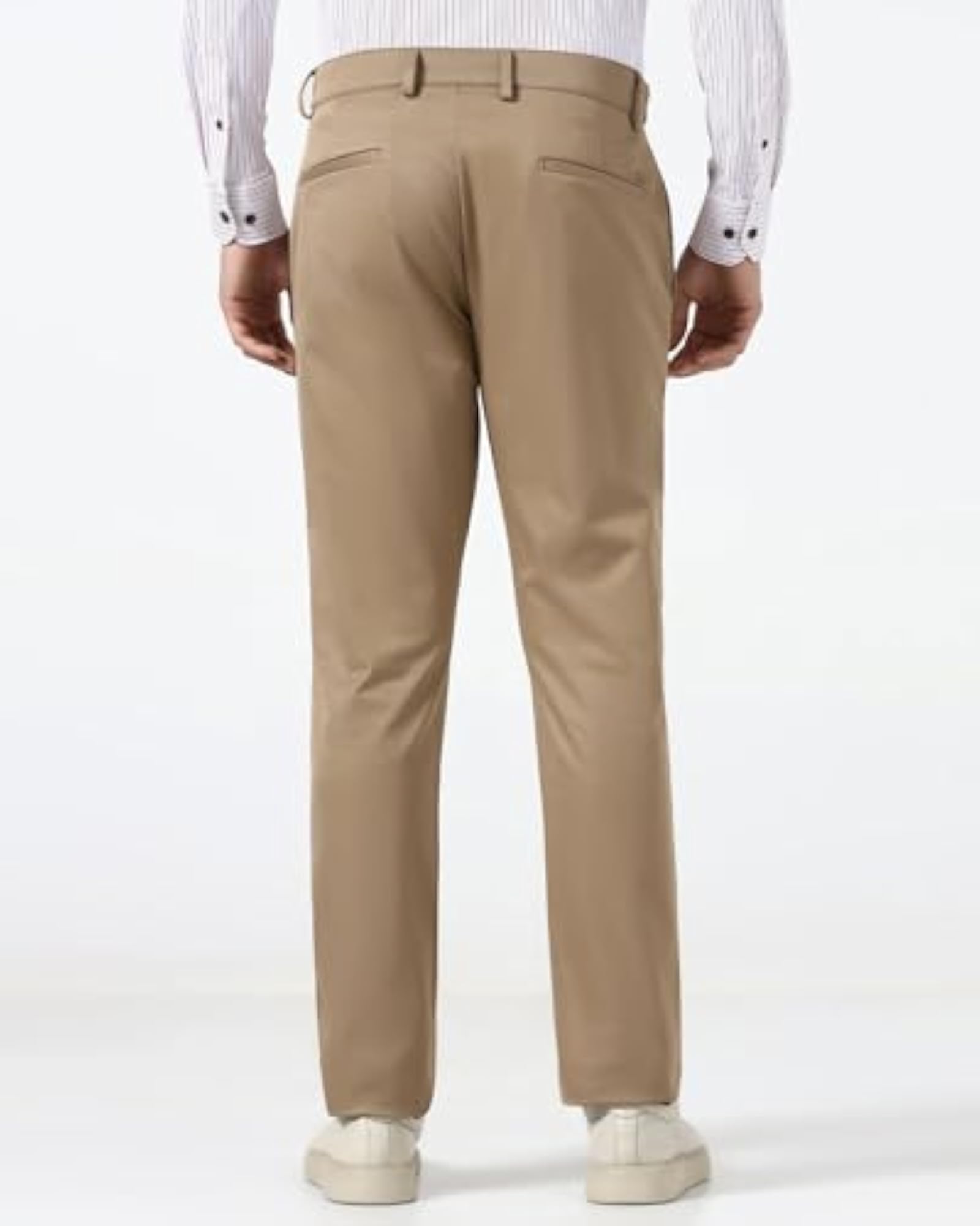 Polyester Solid Slim Comfort Formal Trousers