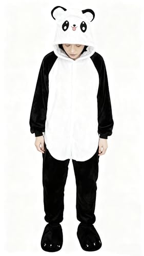Ovender Kigurumi disfarce pijama para carnaval Natal Halloween animal cosplay macacão de uma peça para adultos unissexo mulher e homem roupa espetáculo inverno (L/XL, panda 1)