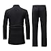 HEFASDM Men's African Dashiki 2 Piece Suit Traditional Long Sleeve Kurta and Pants Outfits Set Black S