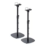 サンワダイレクト スピーカースタンド 耐荷重15kg 2本セット フロア向け 高さ調整可能56～100cm 天板サイズ14×14cm 小型スピーカー向け 角度調整可能 ケーブル通し スパイク型アジャスター付き ブラック 100-SPSTN06