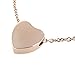 Zoey Jewelry Floating Heart Rose Gold Cremation Urn Pendant Necklace Pendant & Fill Kit 316L Grade Stainless Steel (Rose Gold)