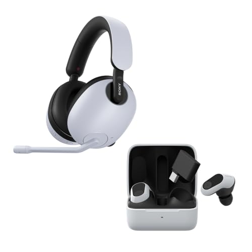 Image of Sony INZONE H9 Wireless Noise Canceling Gaming Headset (White) + Wireless Gaming Earbuds (White)