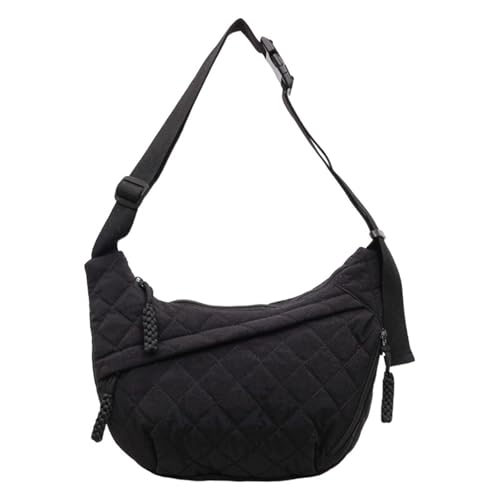 Image of Crescent Shoulder Bag Nylon Crossbody Bag for Women Nylon Hobo Bags Slouchy Sling Purse Dumpling Bags