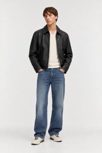 EXOTIX Black Boxy Crop Leather Jacket for Men - Image 5