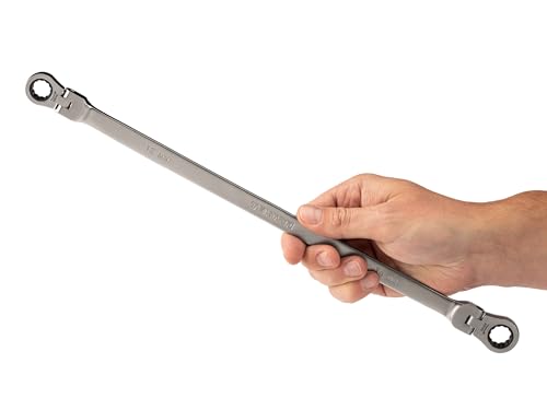 Image of TEKTON 12 x 14 mm Long Flex Head Ratcheting Box End Wrench | WRB36412