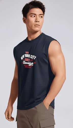 Image of JUARI BE A GENTLEMAN Men's Sleeveless Tank Top Premium Cotton Blend Muscle Fit Gym Vest | Casual Summer Shirt | Breathable & Lightweight Fitness Wear for Gym, Running & Daily Use