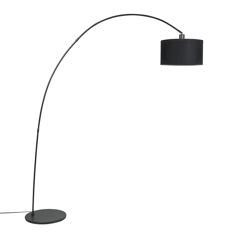 Qazqa vinossa - Lampada da terra arco Moderno - 1 luce - L 1384 mm - Nero - Moderno - Soggiorno