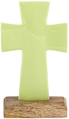 Faithworks Enamel Standing Cross - Green 4" (Pack of 3)