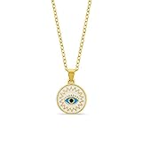 Enamel Evil Eye Necklace For Women Jewelry Evil Eye Sun Luck Charm Enamel Chain Necklace Tarnish Fre
