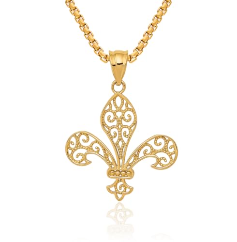 IceCarats 14K Solid Yellow Gold Antique Filigree French Fleur De