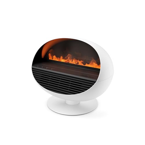 Stadler Form Heizlüfter, Elektrokamin und Aroma Diffuser Erik, Kamin elektrisch, LED, Kaminfeuer-Optik, Fireplace, russfrei, leistungsstark, effiziente Temperaturregulierung, 4 Farben, weiß