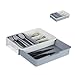 Relaxdays Cubertero Extensible, 7 Compartimentos, Organizador de Cubiertos Cajón, PP, 1 Ud, 6x23,5x31,5 cm, Gris