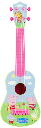 Image of Amazon Brand - Jam & Honey Peppa Pig Guitar | Musical Toy with Sound Play | Lightweight & Child-Safe Design | Encourages Rhythm & Creativity | Pretend Play Toy for Girls | Age 3+