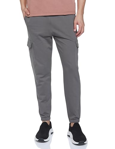 Image of Veirdo 100% Pure Cotton Regular Fit Mid Rise Trackpants with Side Pocket for Men & Boys